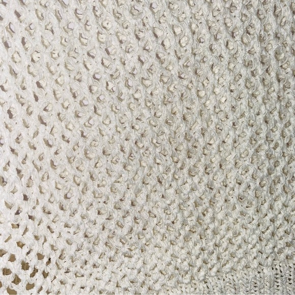 Amanda Green White Open Knit Boho Sweater M - Picture 5 of 5